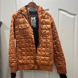 Burton Orange Ski Jacket with Quilted Design